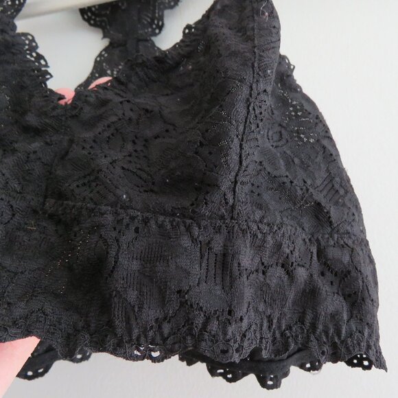 FELINA Lace Racerback‎ Wireless Bra Bralette Stretch Black - Size Medium - Picture 7 of 14